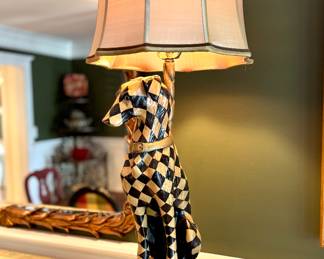 $450 (each) - Harlequin whippet table/buffet lamp “Theodore Alexander style” - 40x12 (2 available)