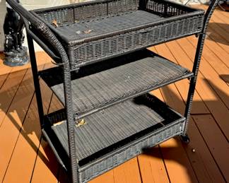 $150 - Woven three tier bar cart