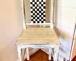 Harlequin hand painted counter height chair.