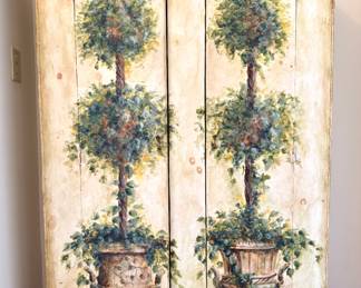 $90- Habersham plantation topiary style 2 door armoire - 40x13.5x54.5