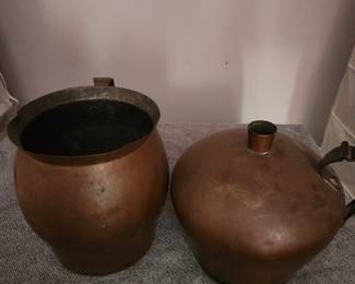 Vintage Copper Pots, both approximately 8.5" x 6.5"
