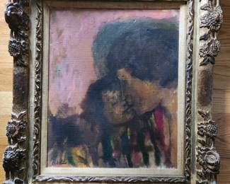 Alexander Dobkin (1908-1975) signed, original oil painting. Private commission. "Enraptured."
Framed 27" x 31". Artwork 17" x 22".