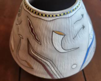 Mark Kuzio signed abstract pottery