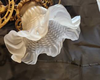 One of the 5 original glass globes for the antique chandelier.
