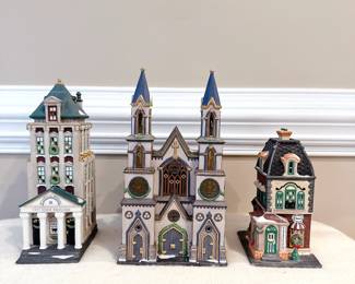 Dept 56: brokerage house, old trinity church, and haberdashery