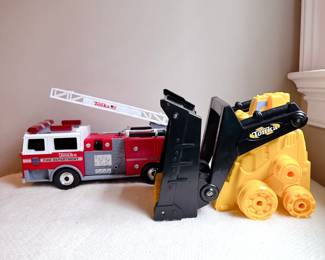 tonka steel classics front loader toy and tonka fire department fire truck