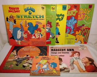 7 Vintage Raggedy Ann  Andy Vinyl Albums  Alphabet Talking Story Book
