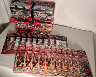 20 2007 Transformer 3D Battle Card Games Bluster Packs And 4 3D Display Boxes