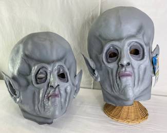 Adult Halloween Rubber Alien Masks, Pair