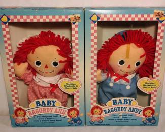 1989 Playskool Baby Raggedy Ann Andy 8 Dolls