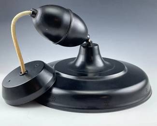 MidCentury Industrial Black Metal Hanging Light
