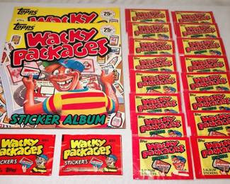 1982 Wacky Package Albums And Sticker Packs, Unopened