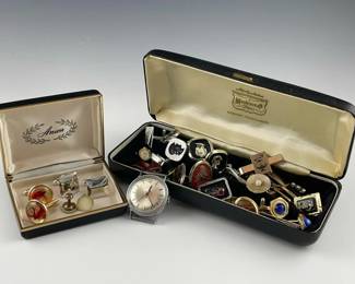 Mens Vintage Timex Watch, Cuff Links and More