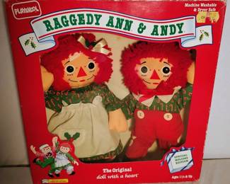 1990 Playskool Raggedy Ann Andy Special Holiday Edition, Lot 2 NIB 