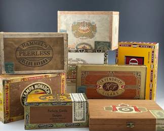 Collection of Vintage Cigar Boxes