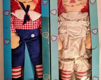 1960 The Original Raggedy Ann Andy Dolls By Knickerbocker