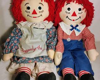 Vintage Applause Raggedy Ann Andy 80th  85th Anniversary Dolls