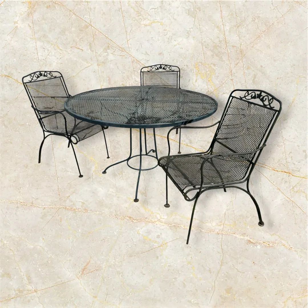 4 Piece Wrought Iron Set