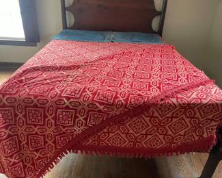 A Pair Of Vintage Reversible Twin Bedspreads Ralph Lauren Denim Shams