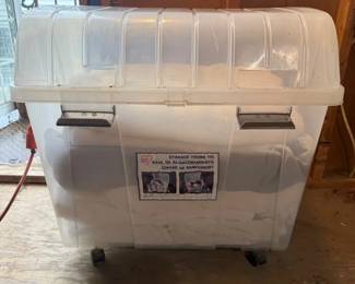 Rolling Storage Cart with Blankets