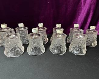 Set Of 10 Sunflower Pressed Glass Peg Votive Candle Holders