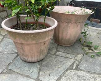 2 Light Peach Tone Outdoor Planters