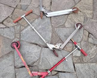 Trio of Vintage Child Scooters