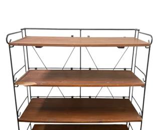 Four Tier Wood Metal Bookshelf