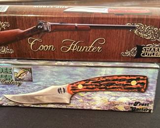 Ocoee River Red Delrin Skinner Sharps Coon Hunter Knives