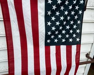 America Flag On Pole With Eagle