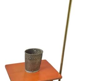 A Floorlamp, A Table A Vintage Brass Wastecan