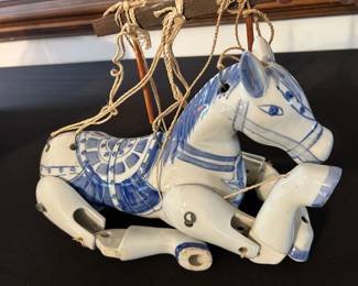 Vintage Chinese Porcelain Horse Marionette
