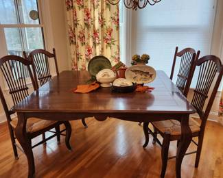 Dining Table and Chairs with Rush Seats