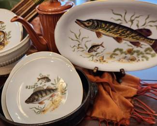 Vintage Winterling Bavaria Fish Plate Set
