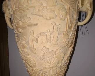 Vintage Asian Japanese Hand Carved Resin Vase