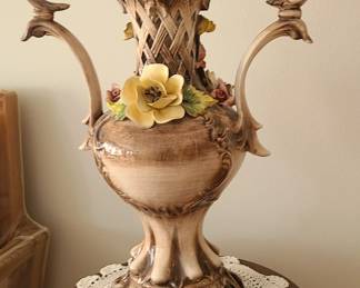 Vintage Capodimonte Flower Double Handle Vase Italy, we have 2.