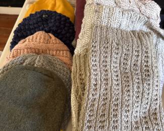 Women's beanies and scarves