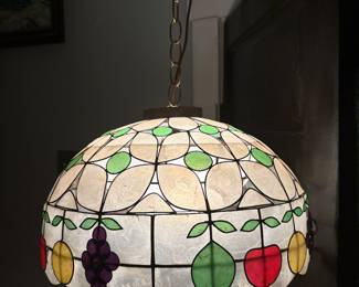 Vintage 70s Capiz shell chandelier 