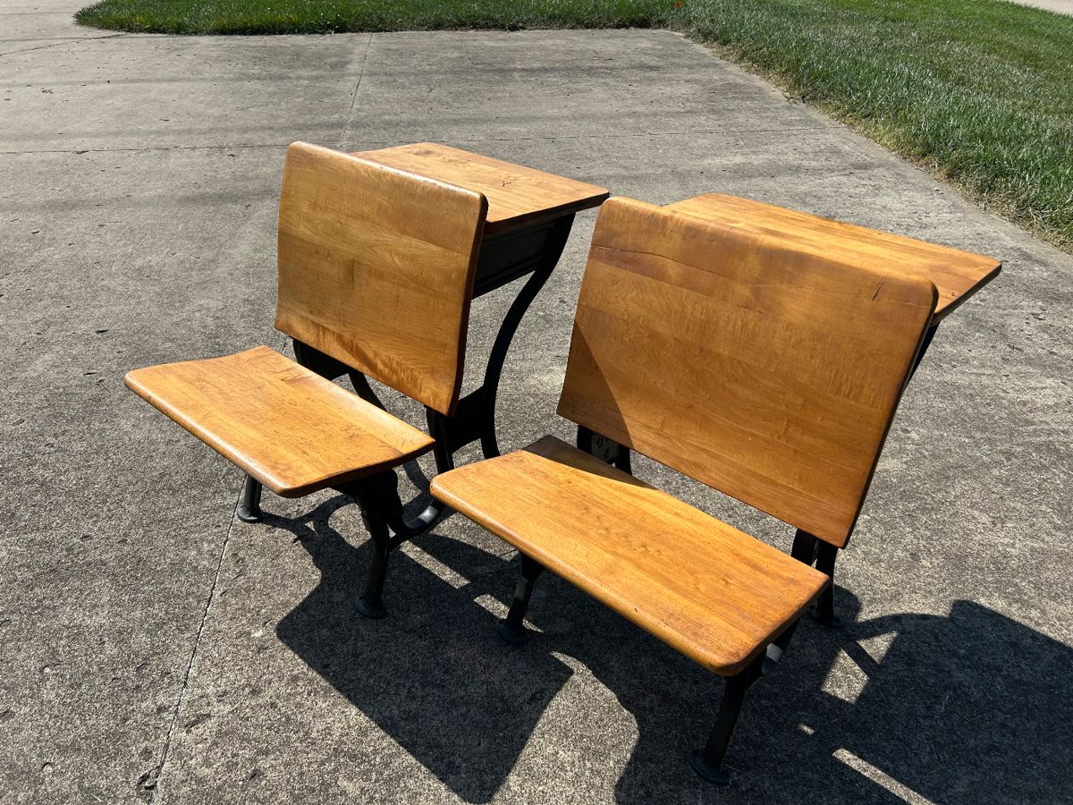 Two school desks