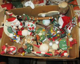 Christmas ornaments up stairs