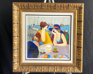 Friends and Confidants at the Port by Itzchak Tarkay