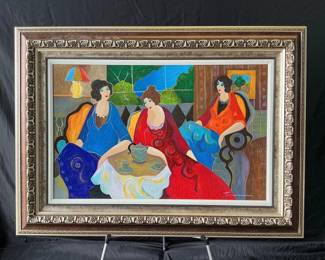 Chatting with Friends by Itzchak Tarkay