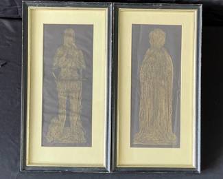 Framed Brass Rubbings