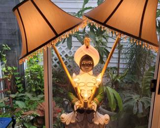 Blackamoor  Chalkware Lamp
