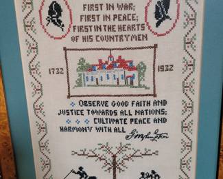 Vintage Sampler, George Washington