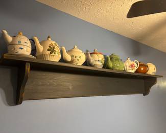 Teapots and shelf