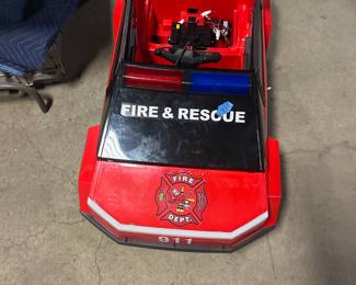 Ride on electric fire car