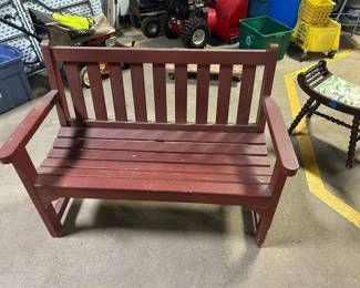 Porch red bench