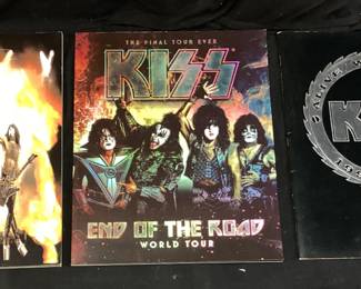 2 KISS CONCERT T SHIRTS & 3 PROGRAMS, 1996-97 ALIVE WORLDWIDE T & PROGRAM, 2000 FAREWELL T & PROGRAM, END OF THE WORLD PROGRAM, RIP ACE FREHLEY