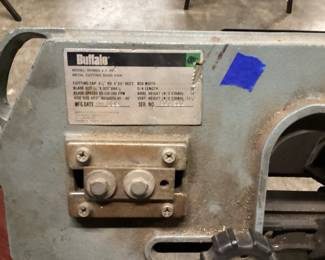 BUFFALO METAL CUTTING BAND SAW NO SHIPPING PICKUP ONLY